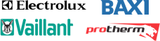 Логотипы Electrolux, Baxi, Vaillan и Protherm